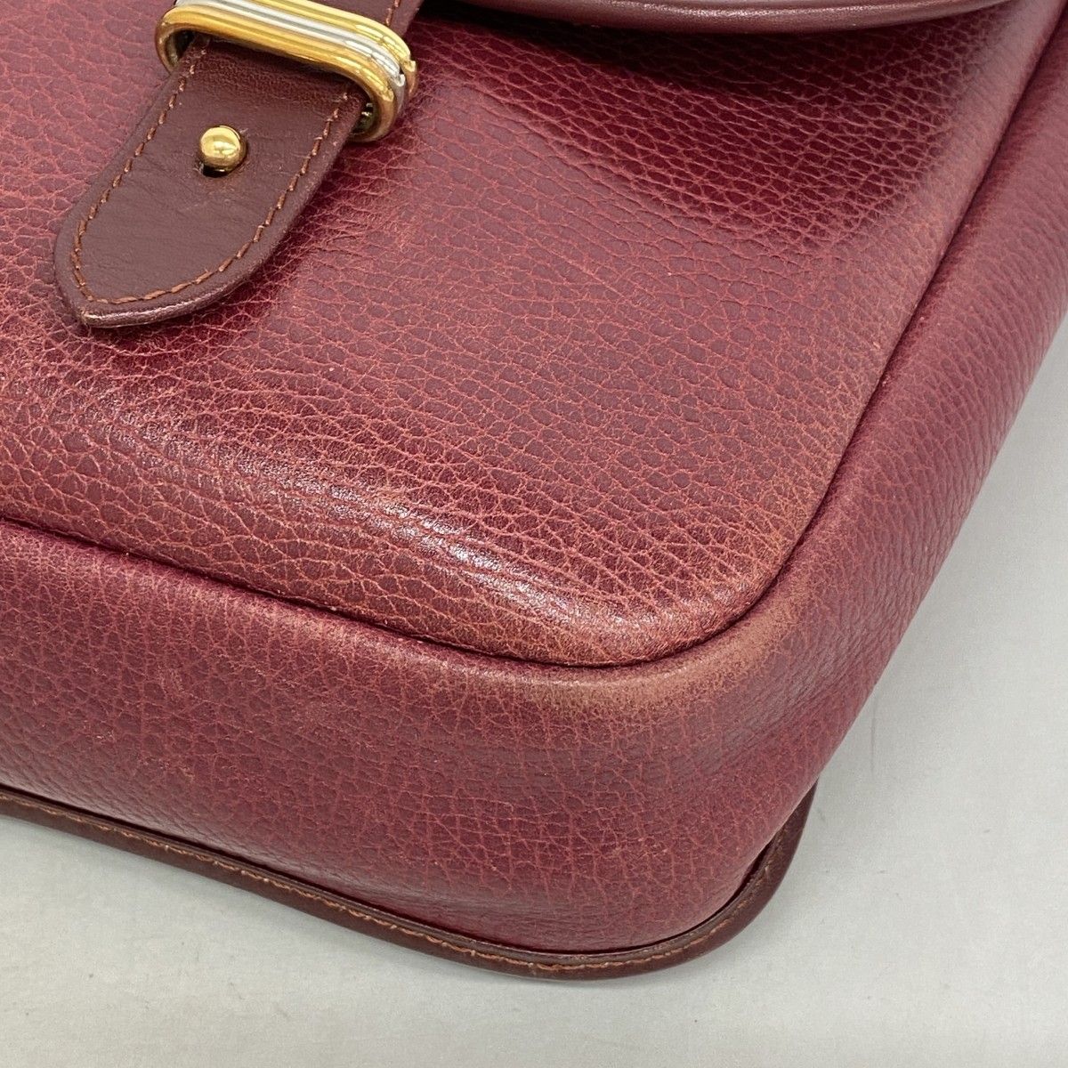 Cartier Business Bag Must Leather Bordeaux Gold Silver
