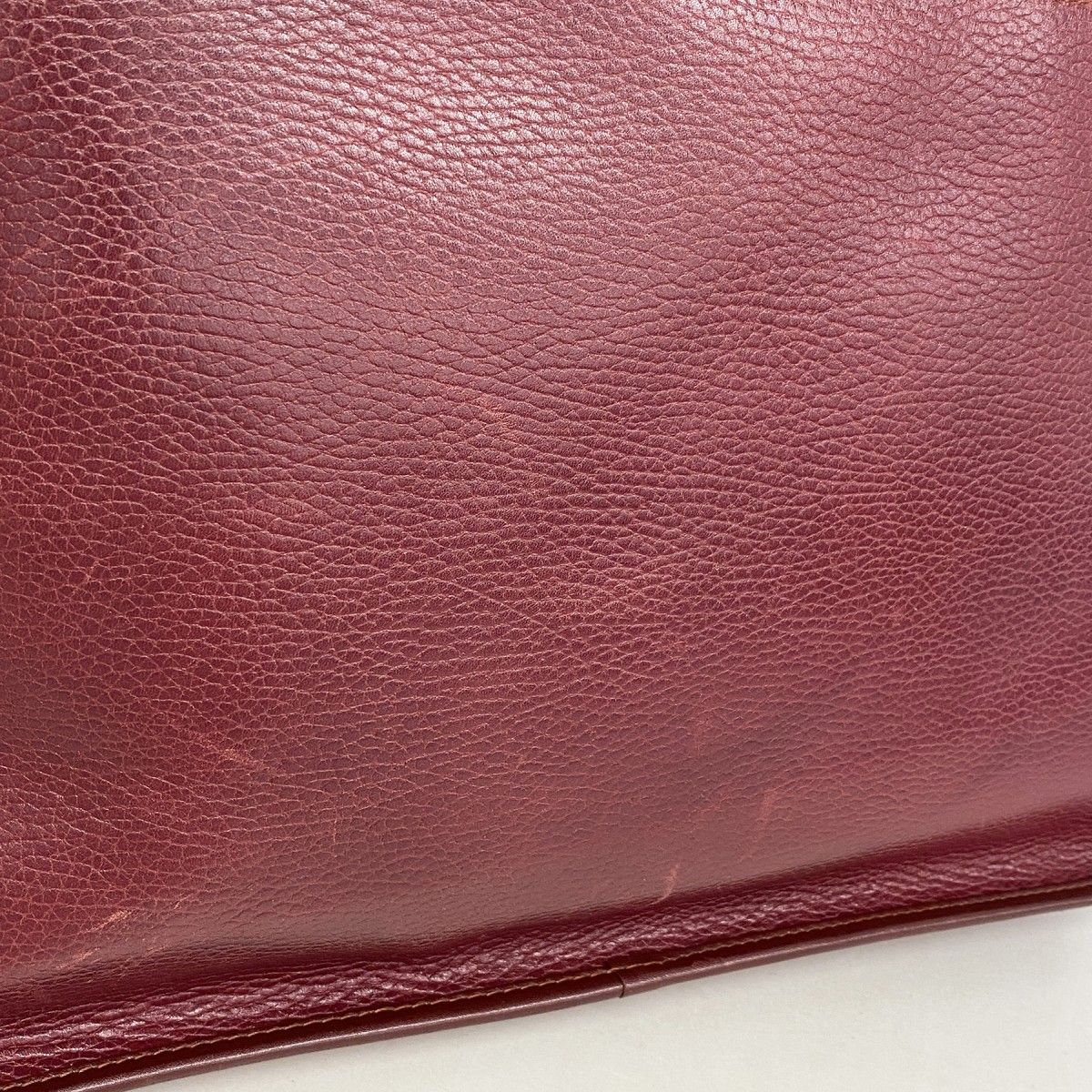 Cartier Business Bag Must Leather Bordeaux Gold Silver