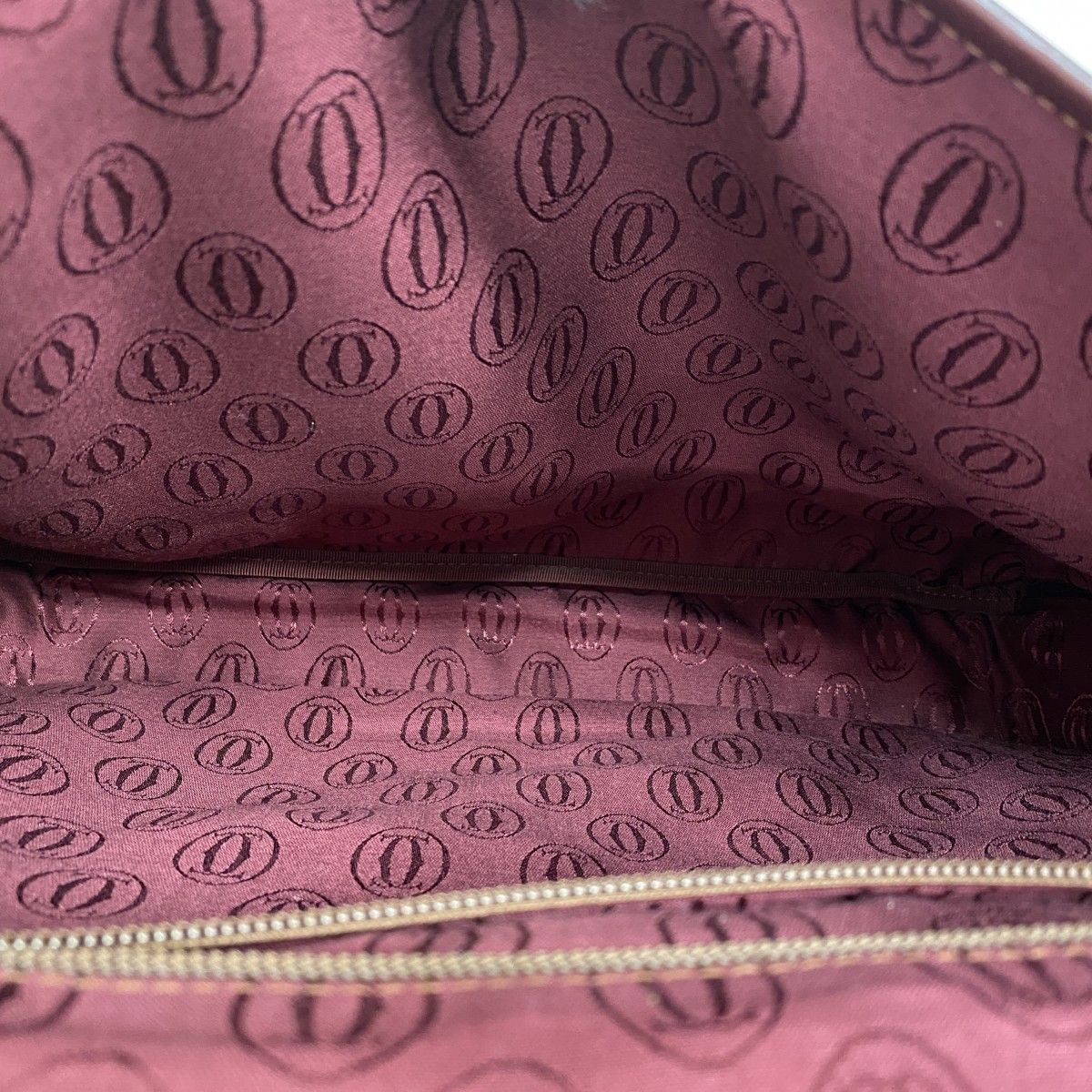 Cartier Business Bag Must Leather Bordeaux Gold Silver