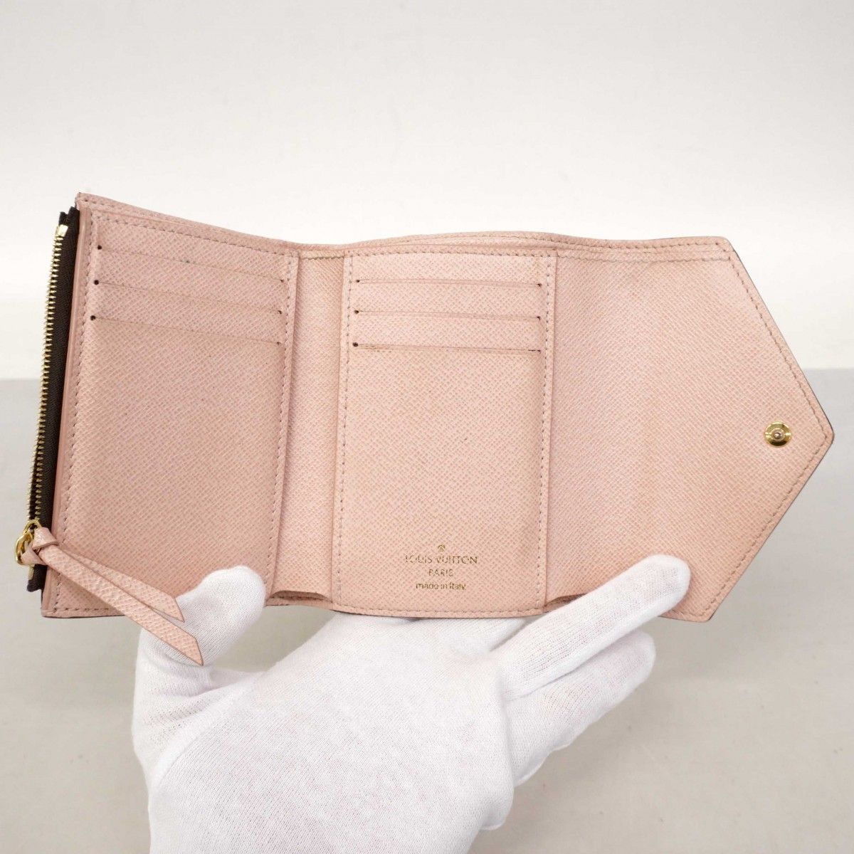 Louis Vuitton Trifold Wallet Monogram Portefeuille Victorine Rose Ballerine
