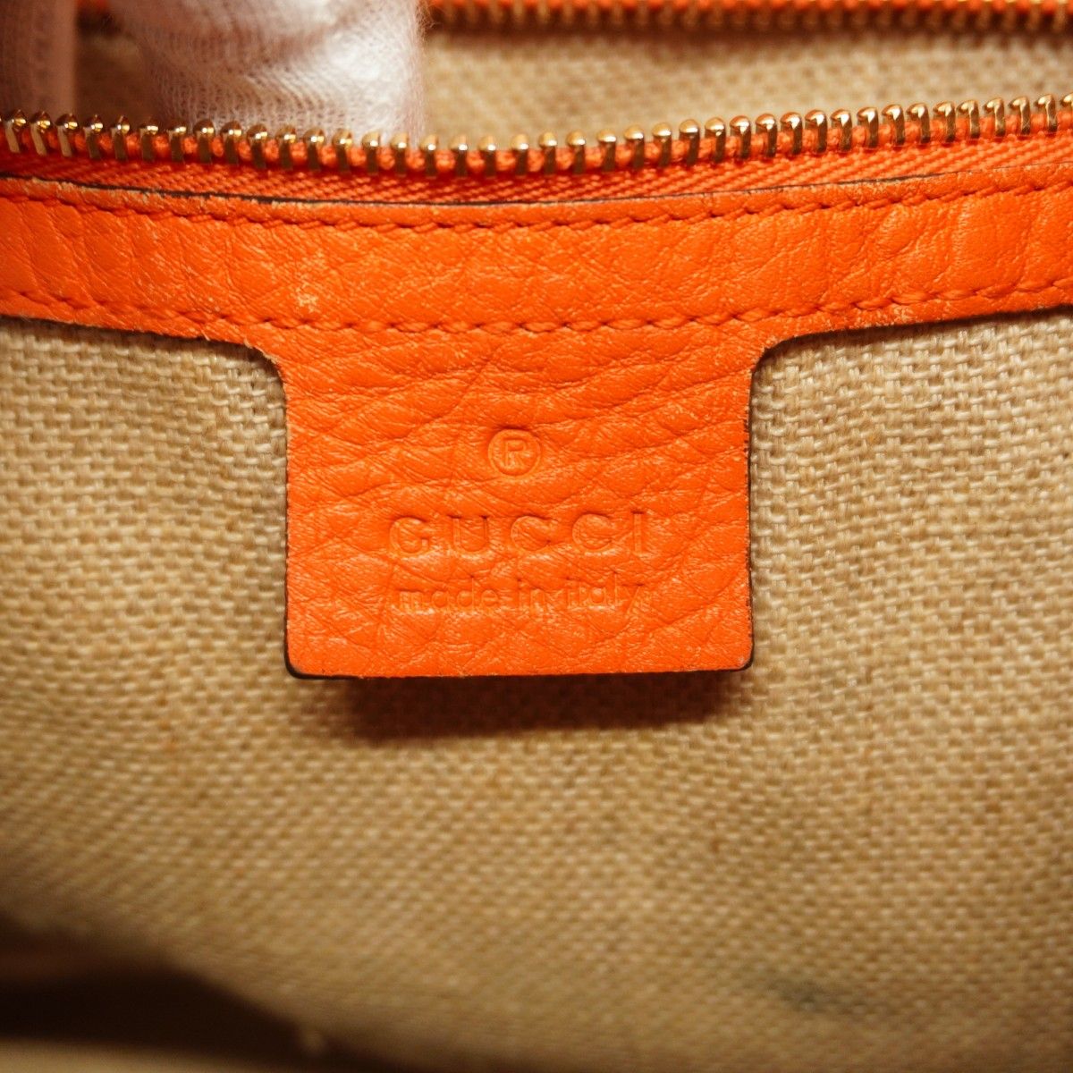 Gucci Shoulder Bag GG Canvas Brown Orange Champagne Gold