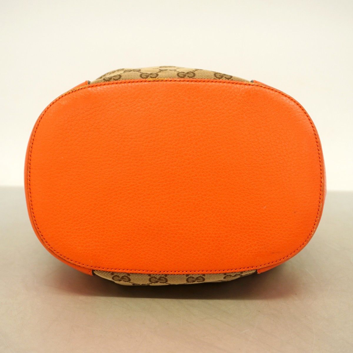 Gucci Shoulder Bag GG Canvas Brown Orange Champagne Gold