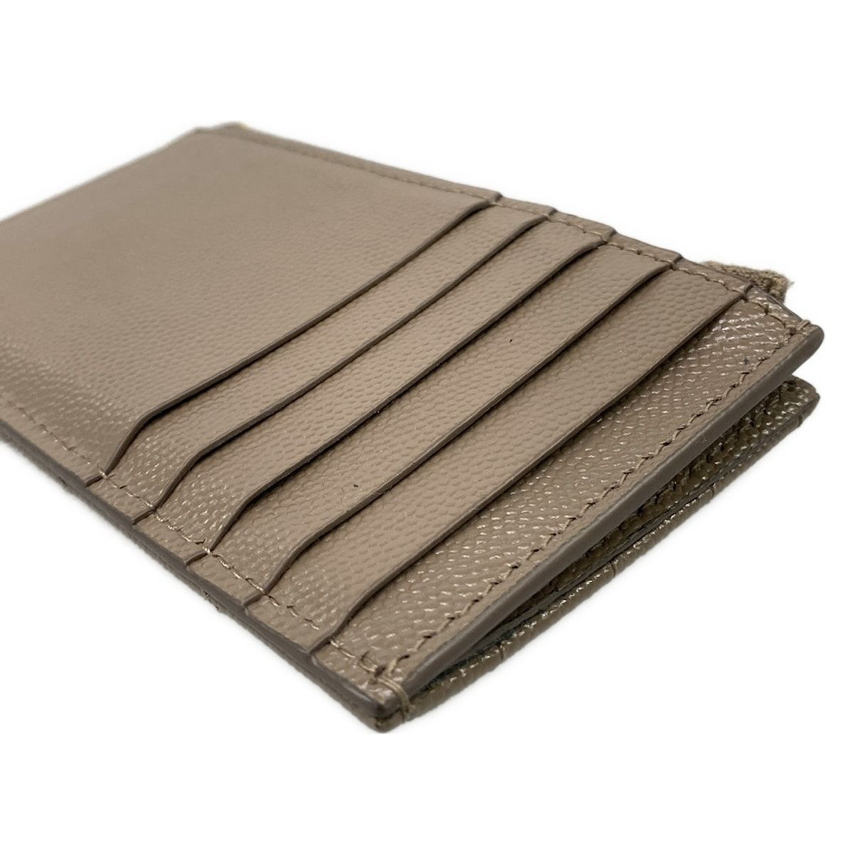Saint Laurent Paris Coin Case Monogram Fragment Gray Beige Leather