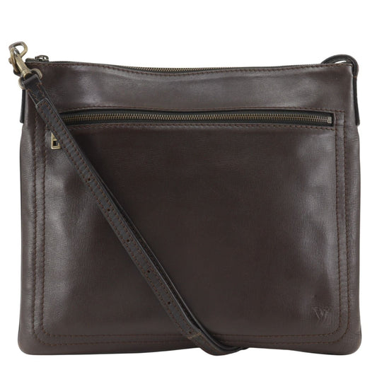 Louis Vuitton Pochette Shauni MM Utah Leather Cafe Brown Shoulder Bag
