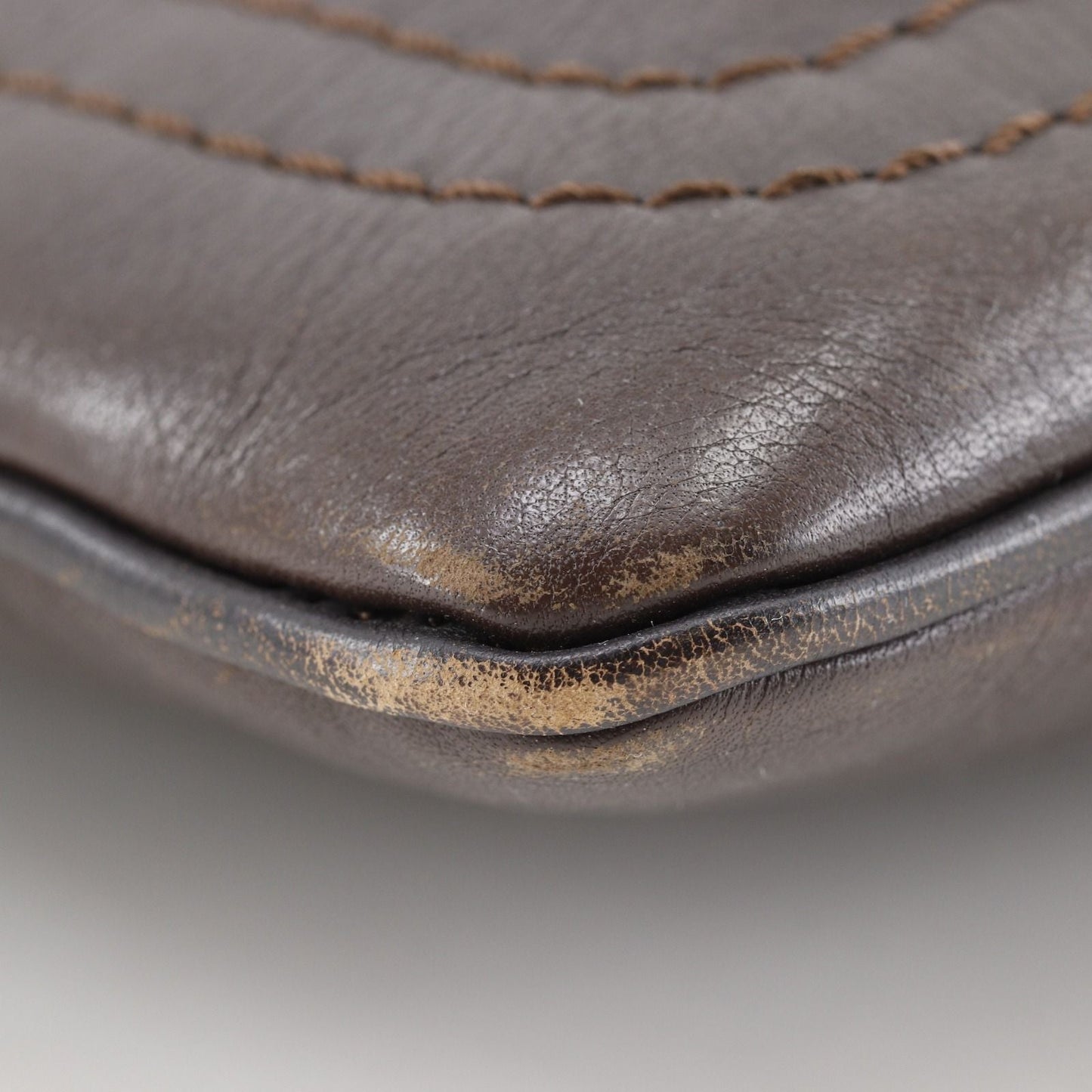 Louis Vuitton Pochette Shauni MM Utah Leather Cafe Brown Shoulder Bag