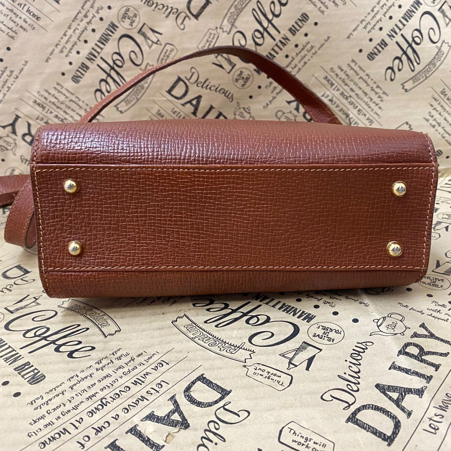 Loewe Handbag Shoulder Anagram Leather Brown Travel