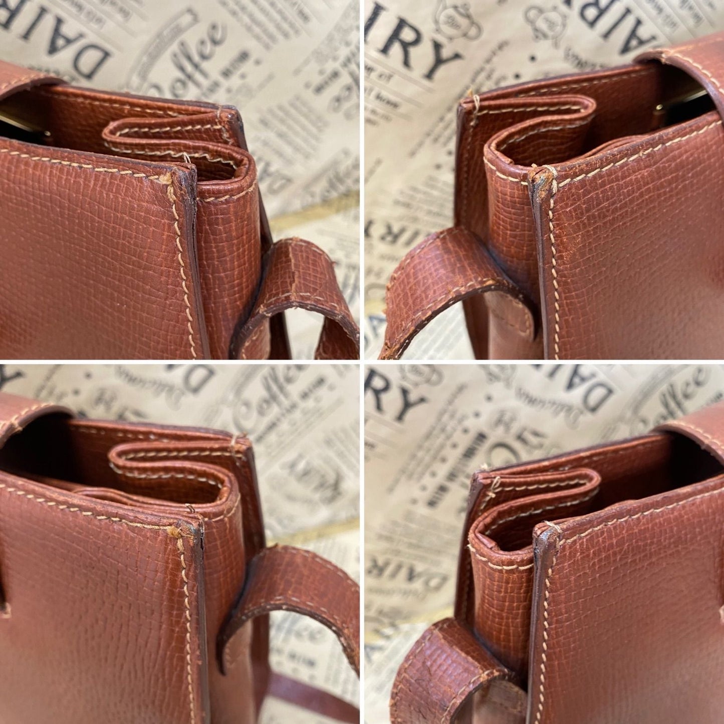 Loewe Handbag Shoulder Anagram Leather Brown Travel