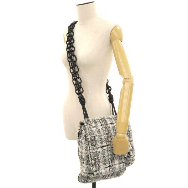 Chanel Camellia Tweed Chain Messenger Bag