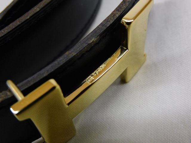 Hermes Mini Constance Belt Buckle 72 cm Reversible Black Brown Gold