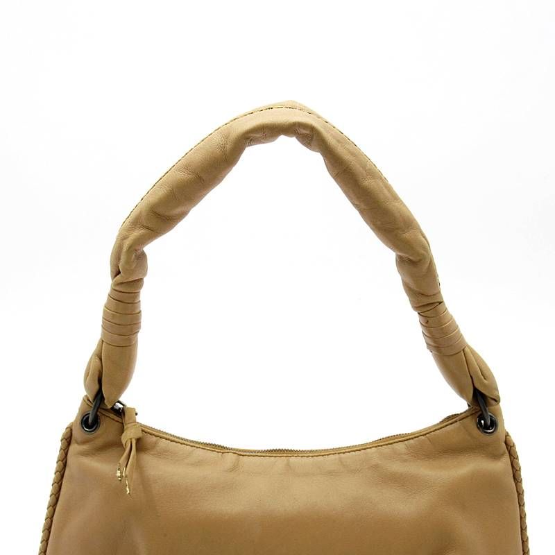 Bottega Veneta Shoulder Bag Lambskin Camel
