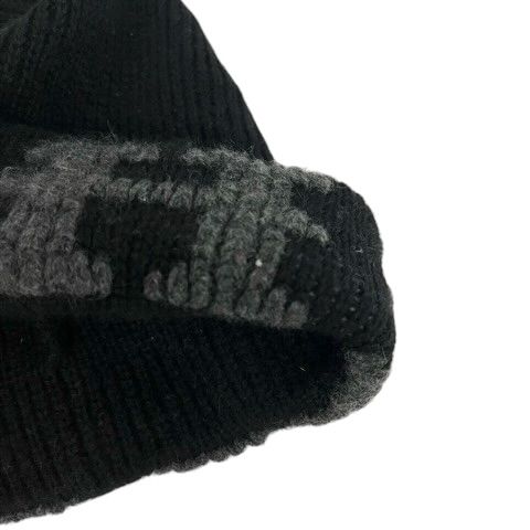 Hermes Knit Cap Cashmere Logo ME Black Gray Hat