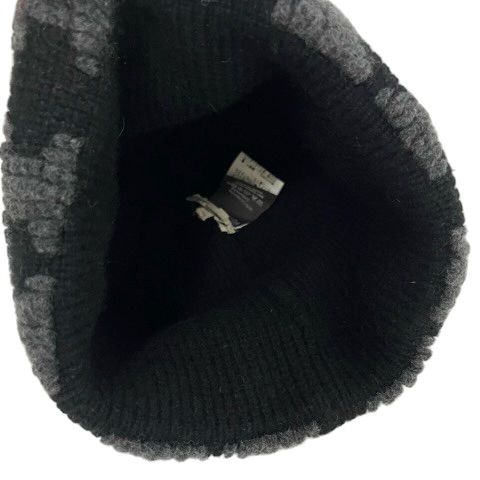 Hermes Knit Cap Cashmere Logo ME Black Gray Hat