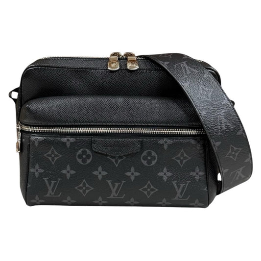 Louis Vuitton Outdoor Messenger PM Taigarama Shoulder Bag Taiga Leather Black
