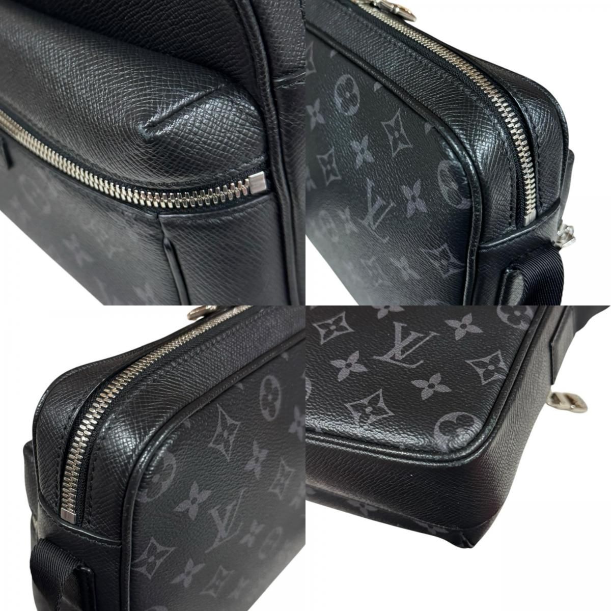 Louis Vuitton Outdoor Messenger PM Taigarama Shoulder Bag Taiga Leather Black