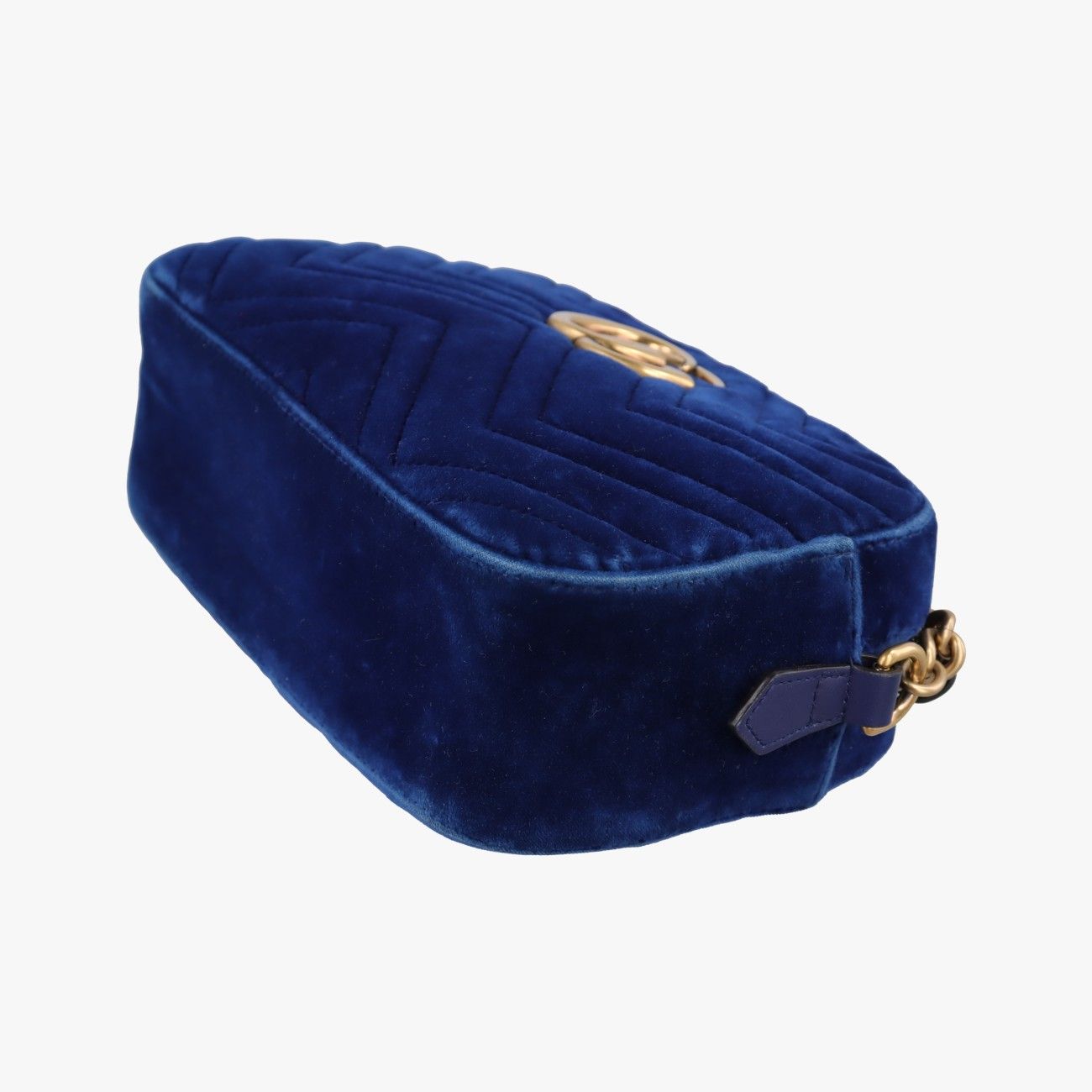 Gucci GG Marmont Blue Velour Messenger Bag