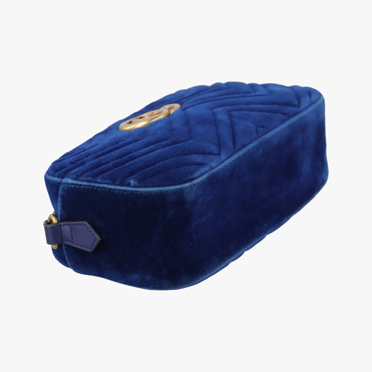 Gucci GG Marmont Blue Velour Messenger Bag