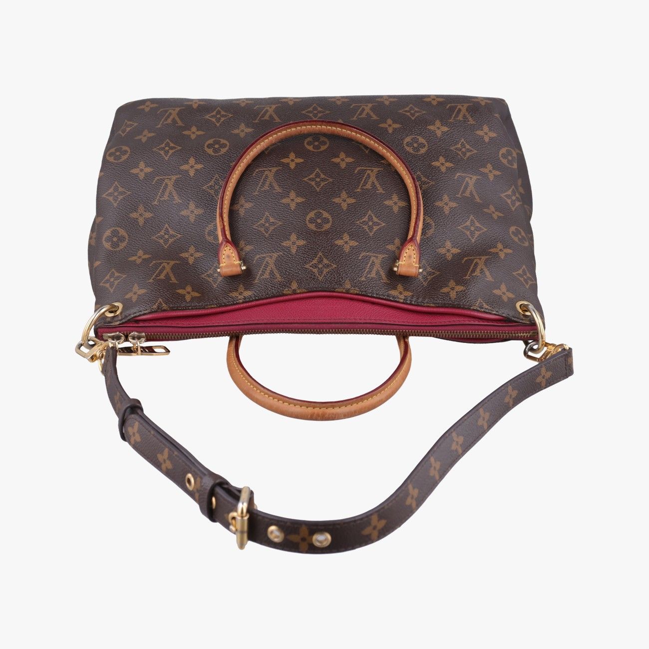 Louis Vuitton Pallas Monogram Brown Cerise Canvas Calf Leather Handbag