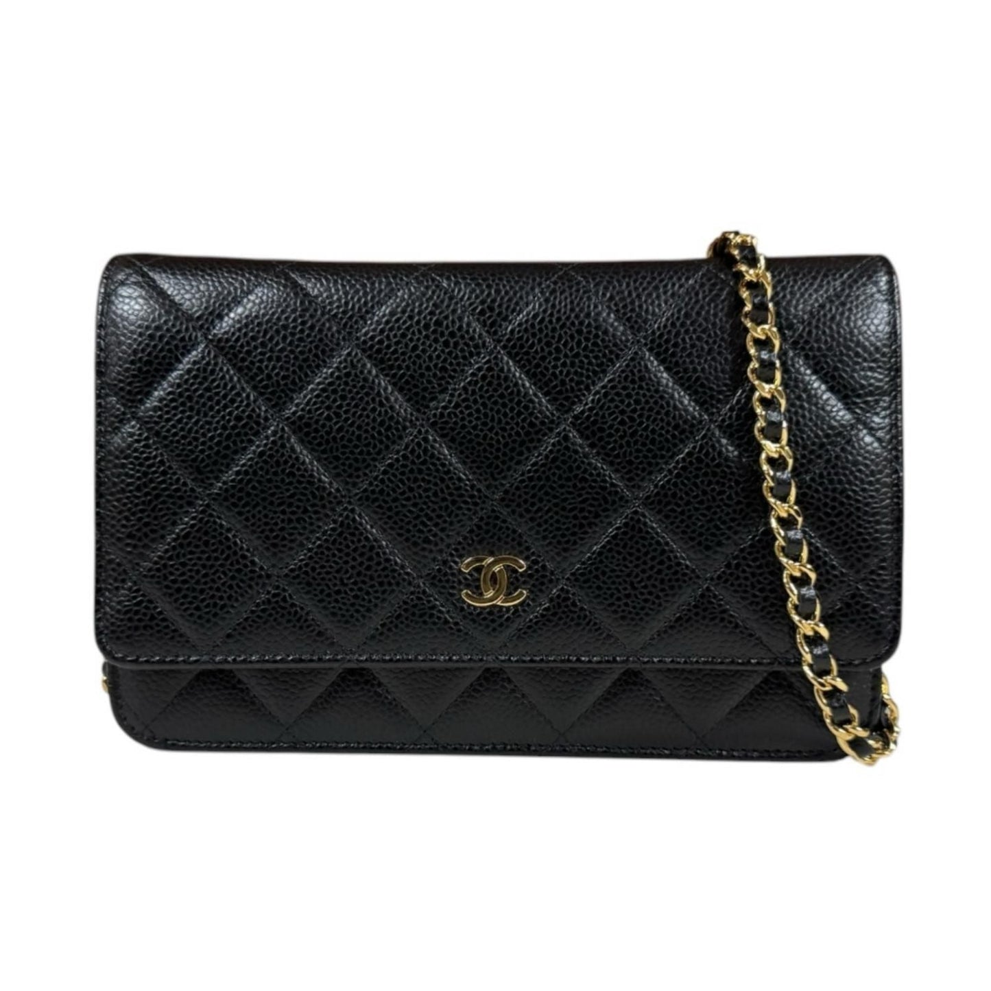Chanel Quilted Shoulder Bag Caviar Leather Black
