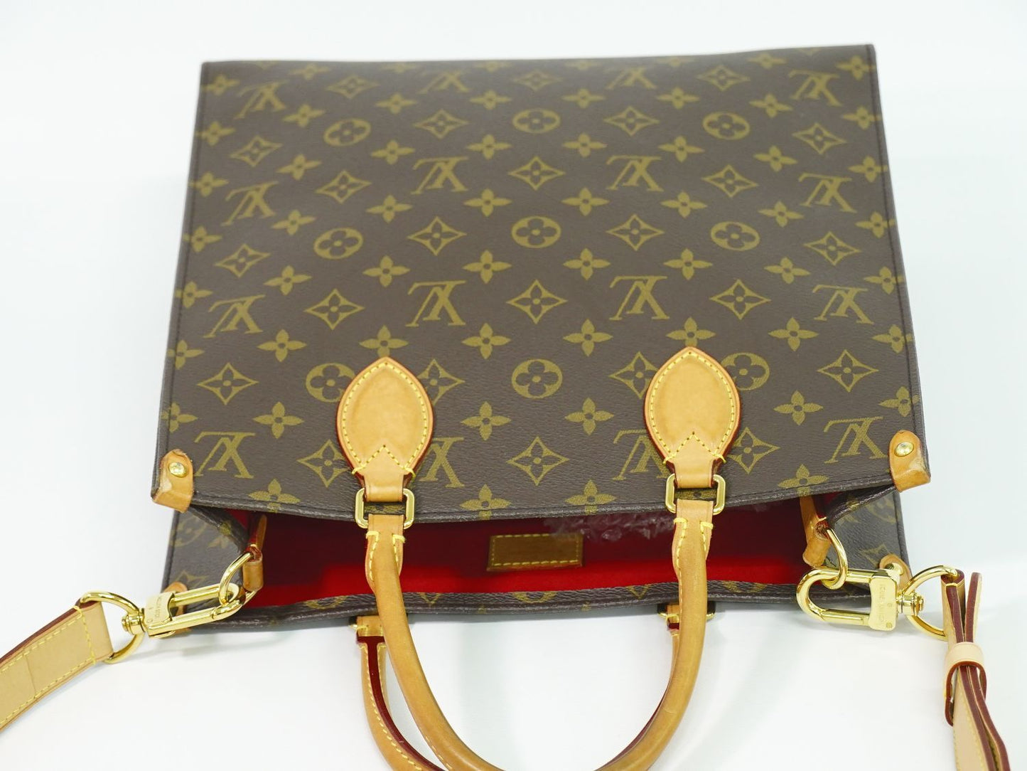 Louis Vuitton LV Sac Plat PM Monogram 2-Way Shoulder Bag Brown
