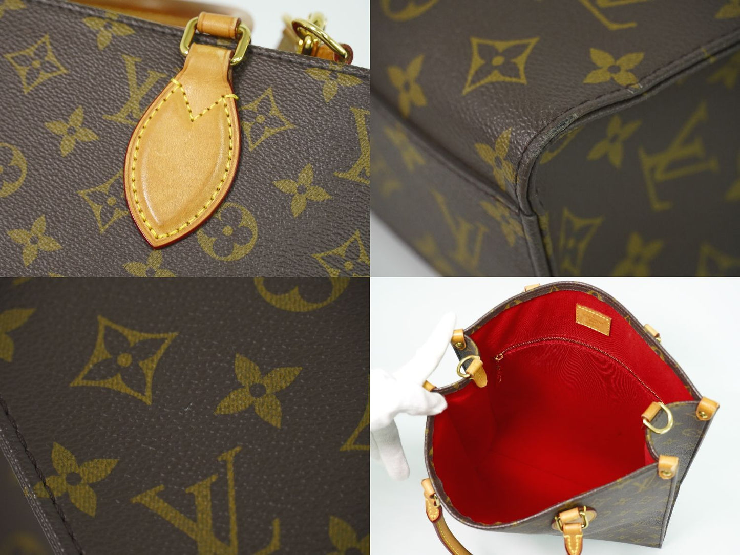 Louis Vuitton LV Sac Plat PM Monogram 2-Way Shoulder Bag Brown