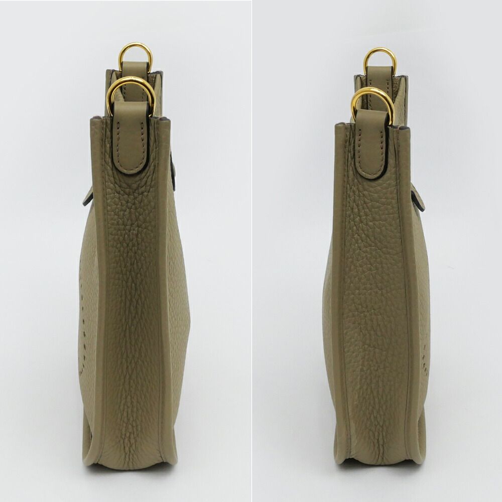 Hermes Evelyne TPM Beige Marfa Gold Taurillon Clemence Shoulder Bag Leather