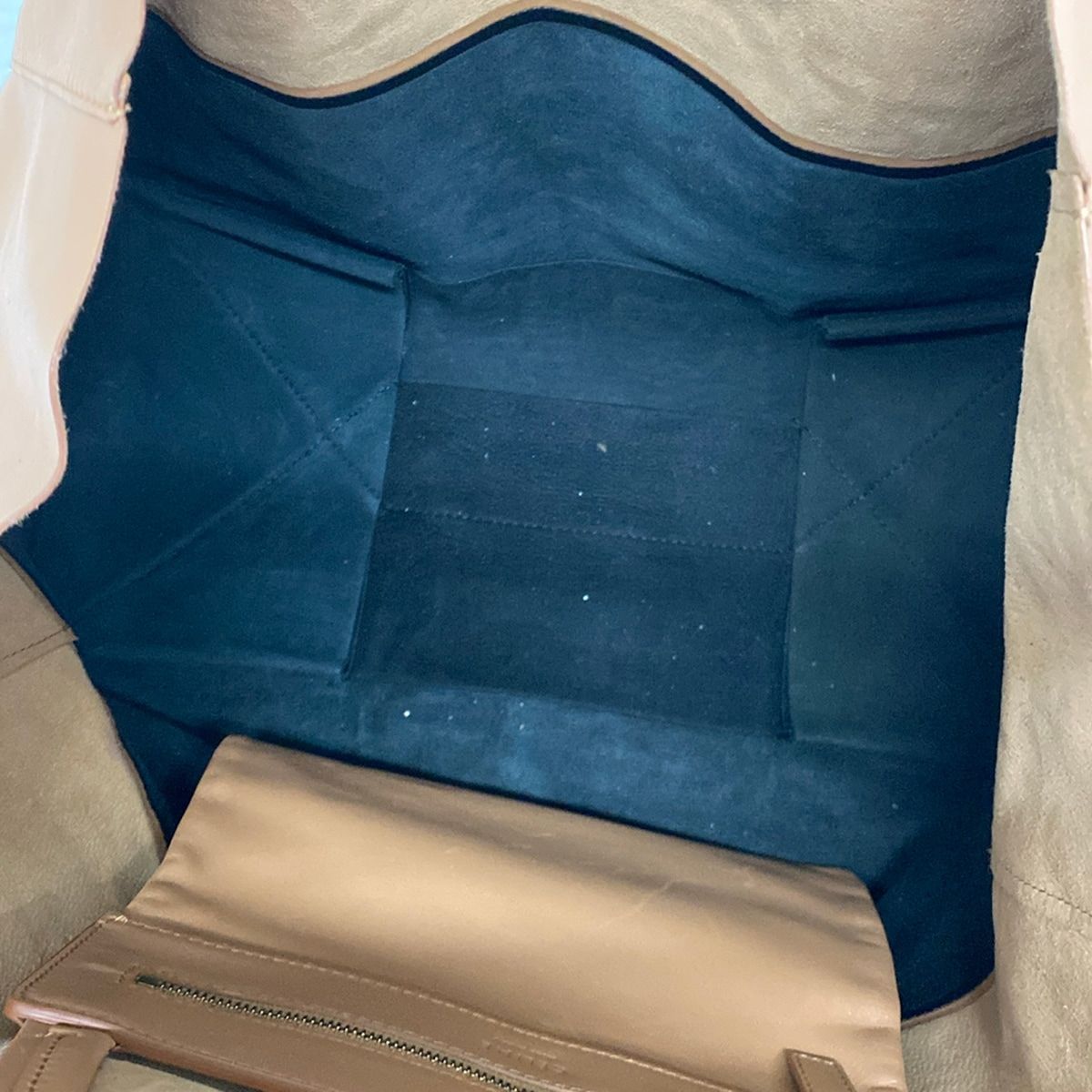 Celine Tote Horizontal Cover Brown Black Leather