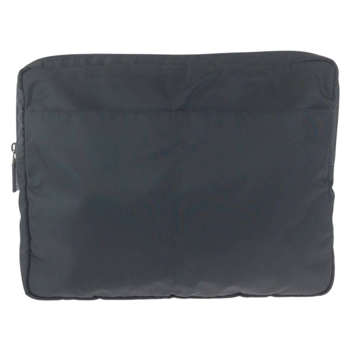 Prada Tessuto Black Silver Nylon Clutch PC Case