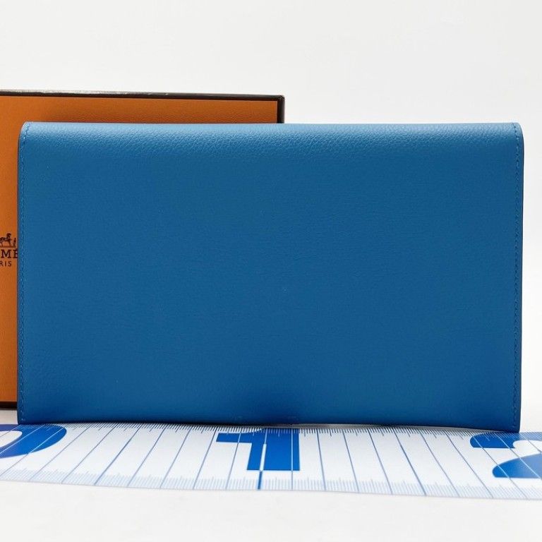Hermes Wallet Toutenmain Blue Green Silver Display