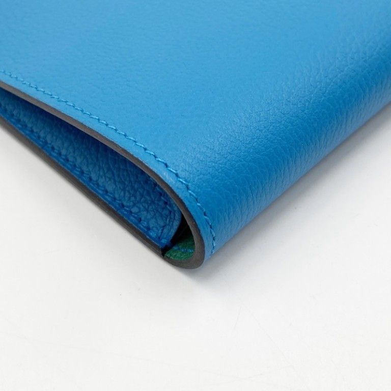 Hermes Wallet Toutenmain Blue Green Silver Display