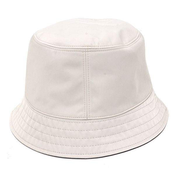 Moncler Bucket Hat Reversible Logo Patch Hat White Navy