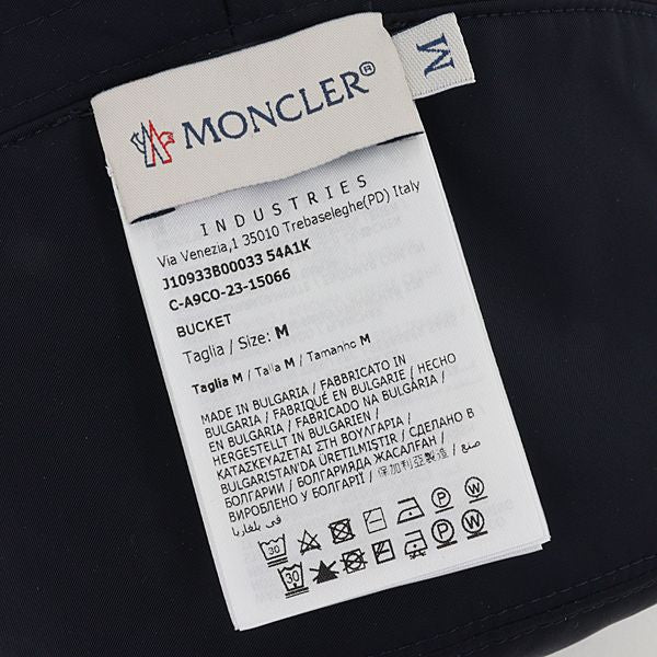 Moncler Bucket Hat Reversible Logo Patch Hat White Navy