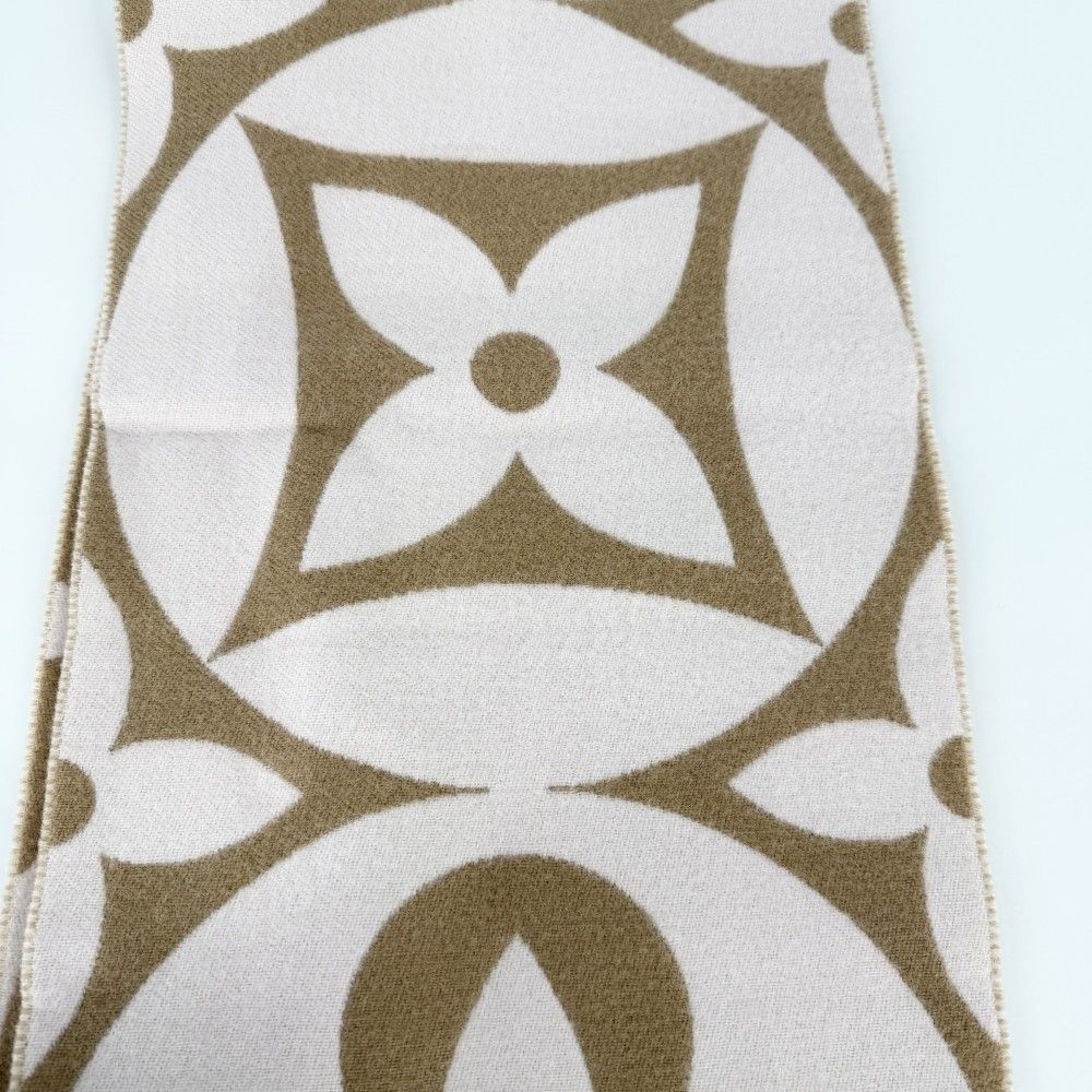 Louis Vuitton Scarf Flight Mode LV Medallion Wool Pink Beige Winter