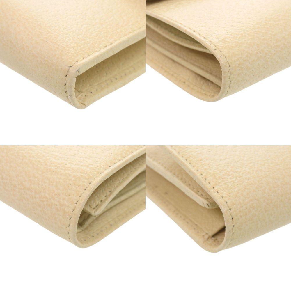 Prada Leather Corda Beige Trifold Wallet