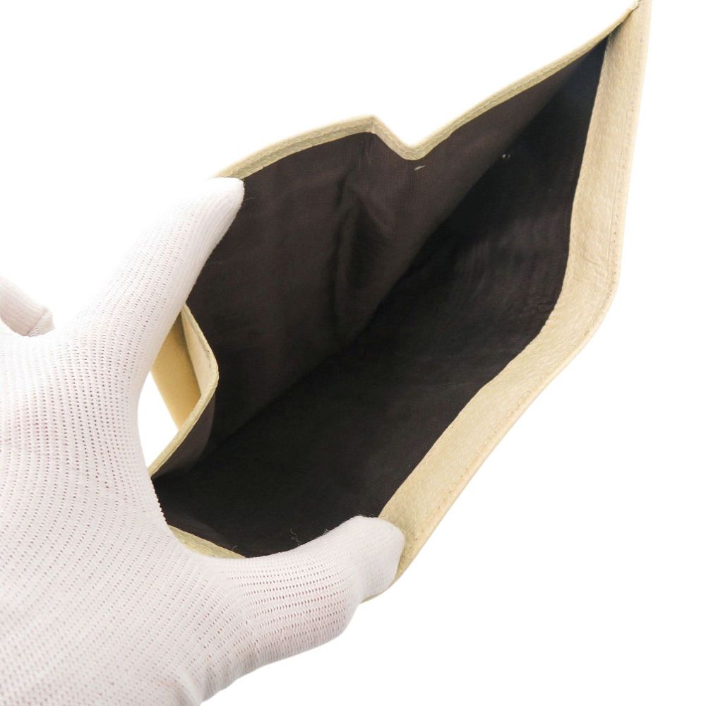Prada Leather Corda Beige Trifold Wallet