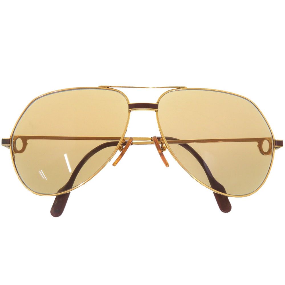 Cartier Teardrop Metal Gold Bordeaux Sunglasses Eyewear