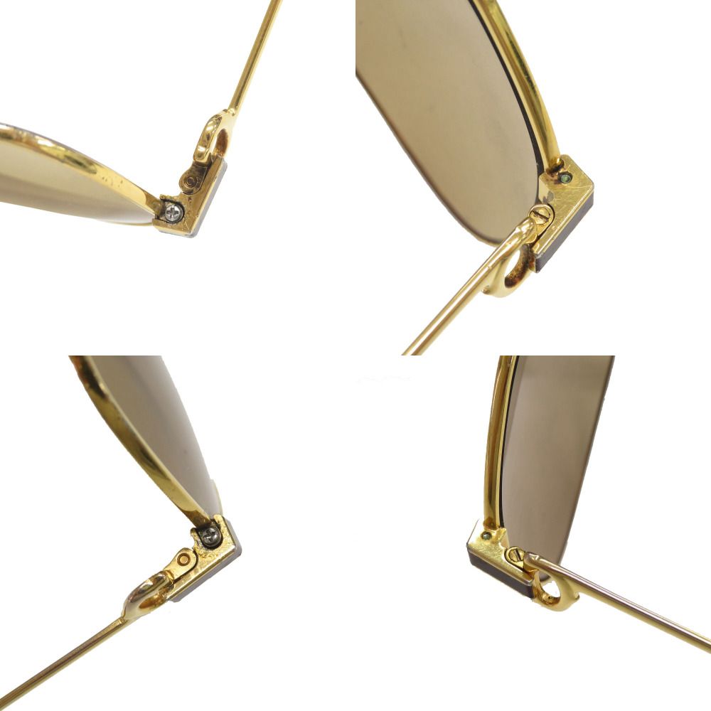 Cartier Teardrop Metal Gold Bordeaux Sunglasses Eyewear