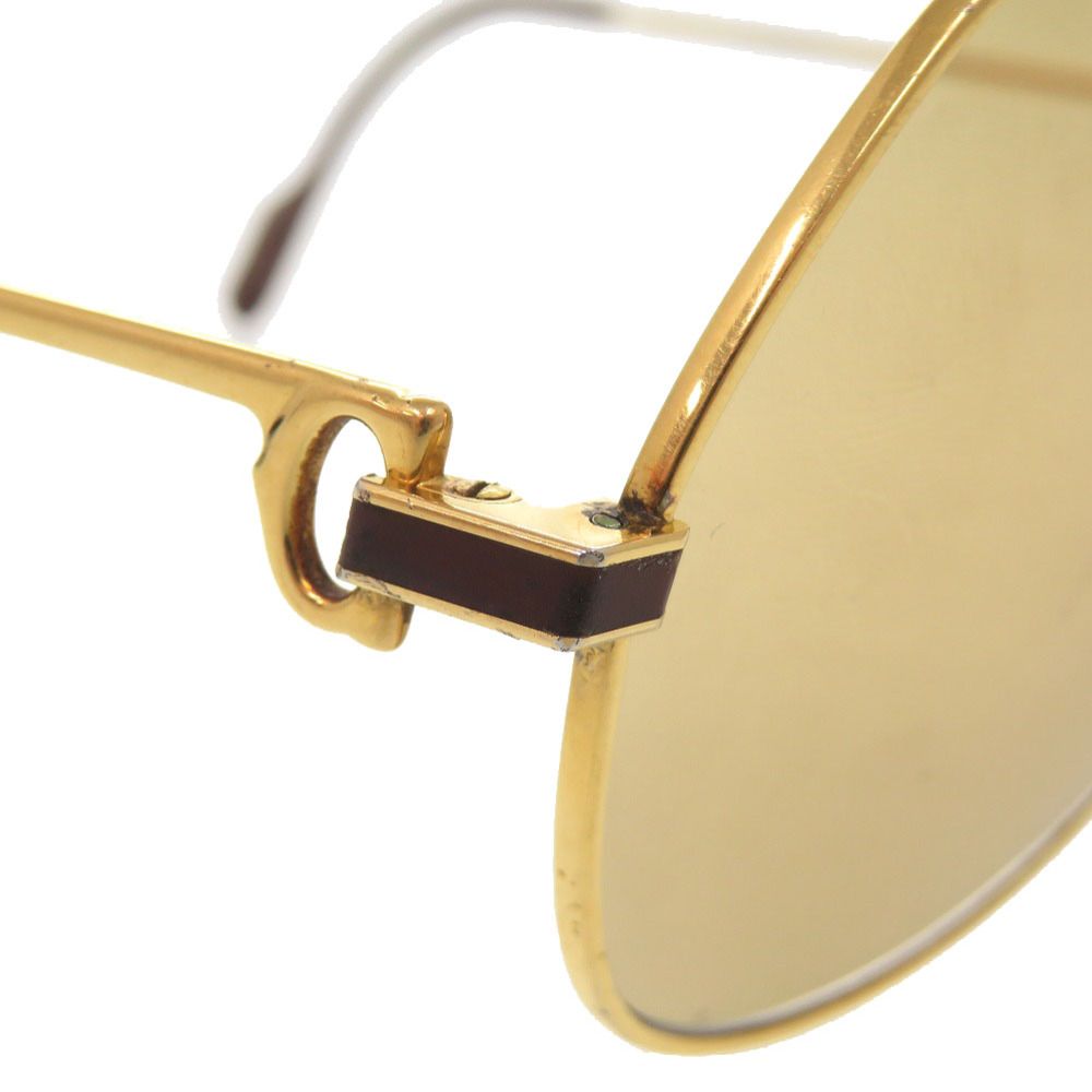 Cartier Teardrop Metal Gold Bordeaux Sunglasses Eyewear