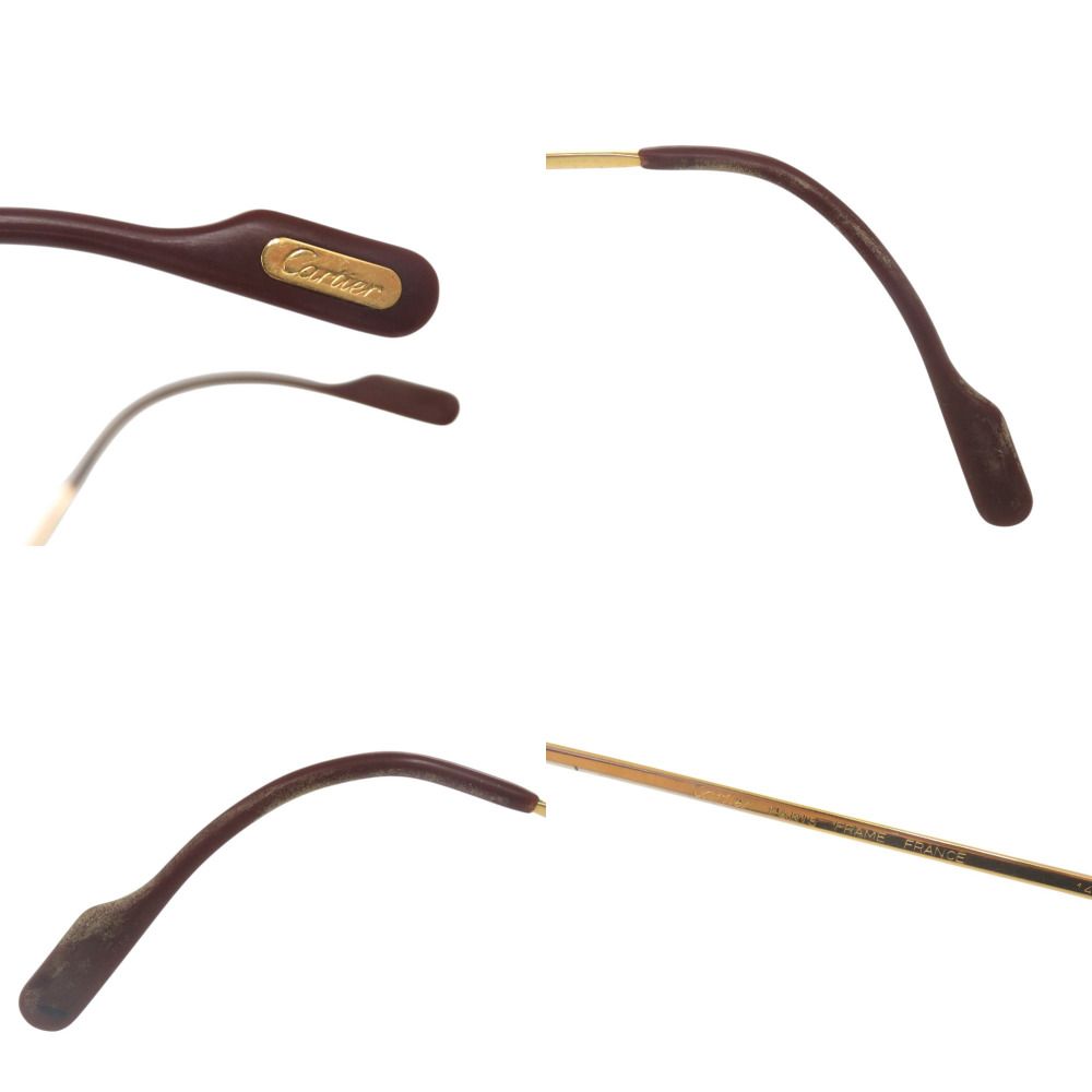 Cartier Teardrop Metal Gold Bordeaux Sunglasses Eyewear