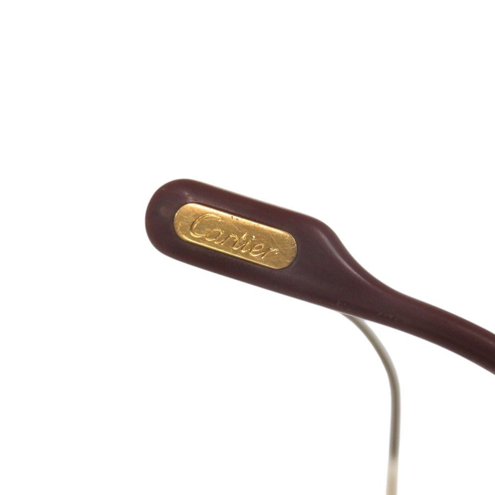 Cartier Teardrop Metal Gold Bordeaux Sunglasses Eyewear