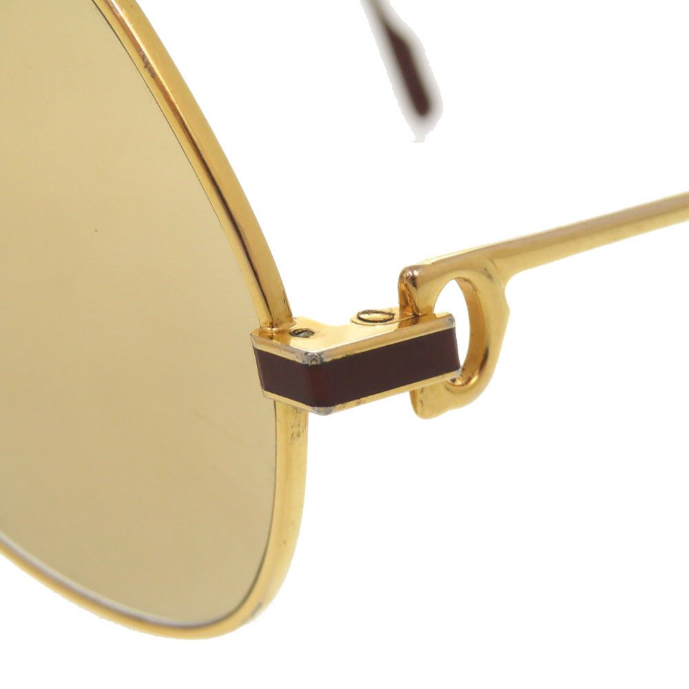 Cartier Teardrop Metal Gold Bordeaux Sunglasses Eyewear