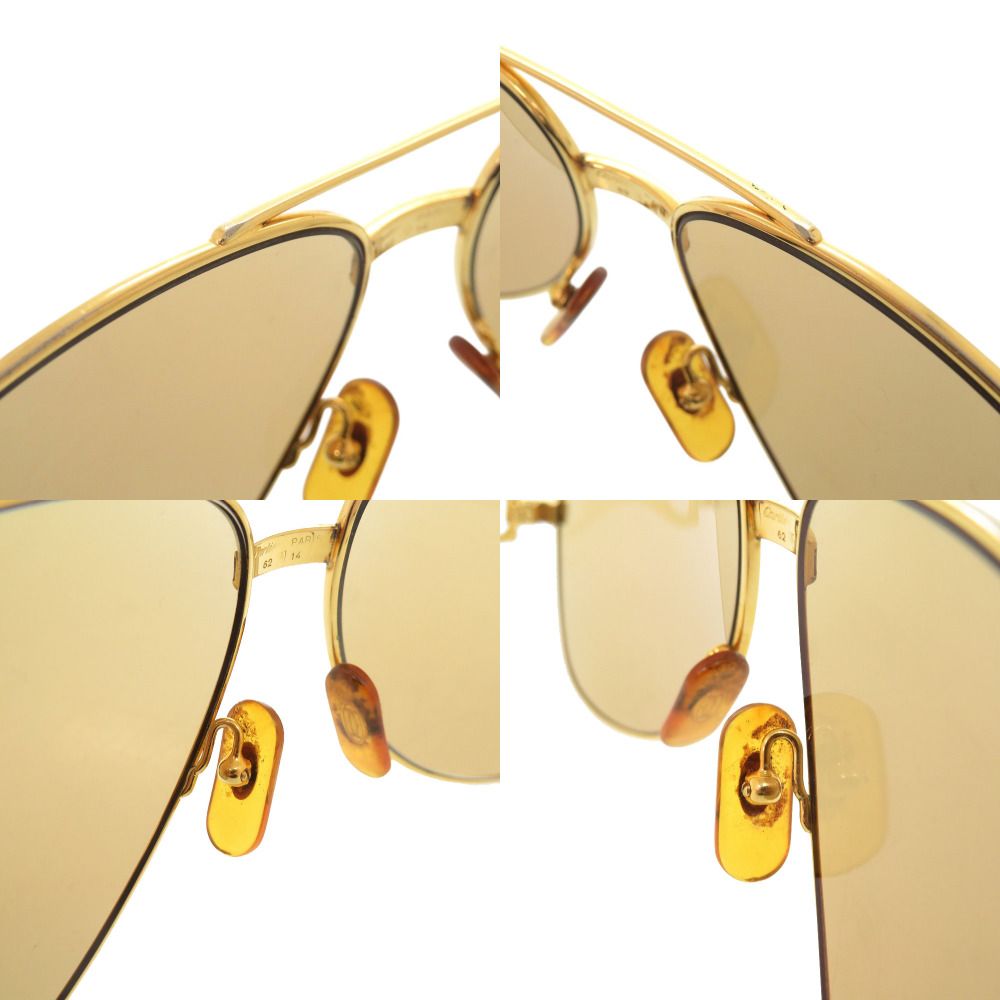 Cartier Teardrop Metal Gold Bordeaux Sunglasses Eyewear
