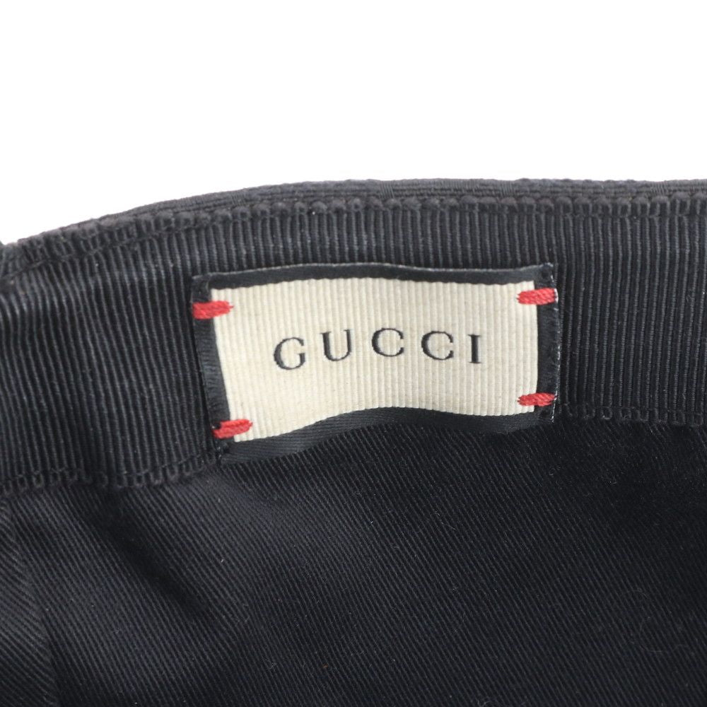 Gucci GG Canvas Sherry Line Baseball Cap Hat Black Ree