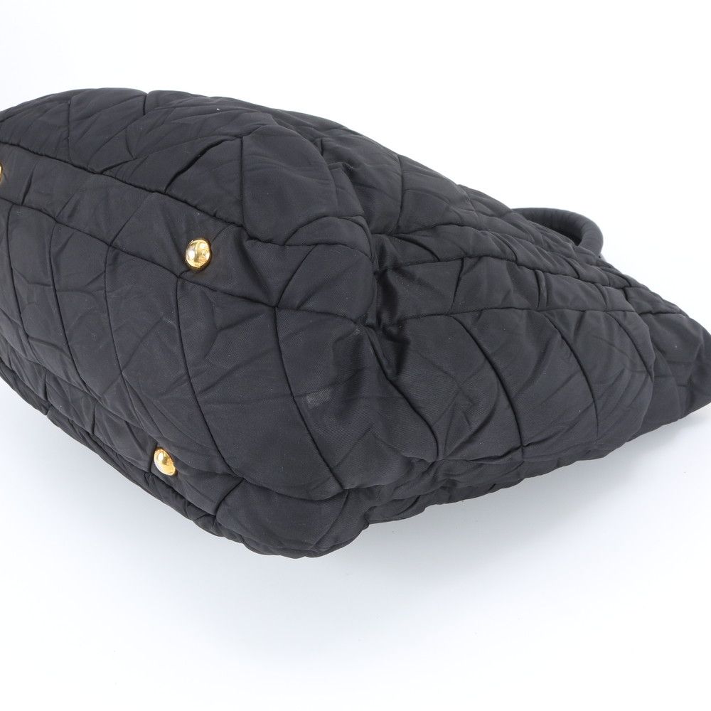 Prada Tessuto Nylon Quilted Leather 2-Way Shoulder Bag Crossbody Hand Tote Rbe