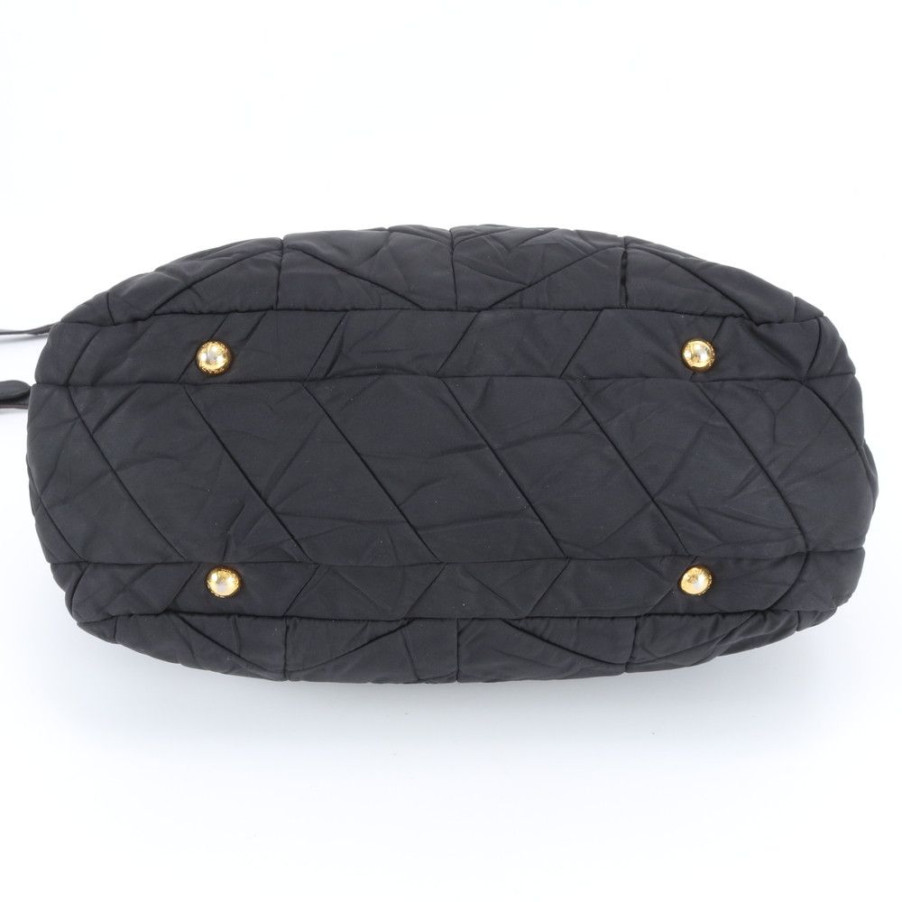 Prada Tessuto Nylon Quilted Leather 2-Way Shoulder Bag Crossbody Hand Tote Rbe