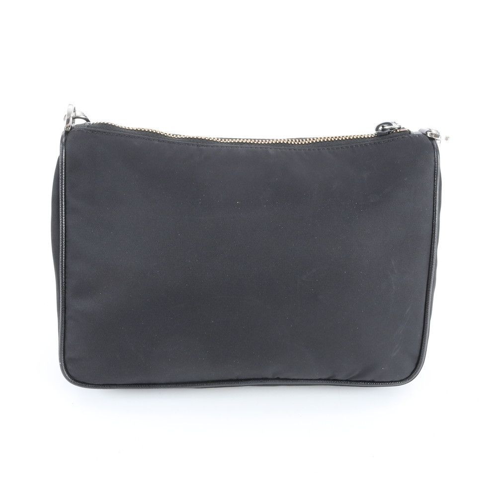 Prada Nylon Leather Shoulder Bag Crossbody Messenger Business Black Rbe