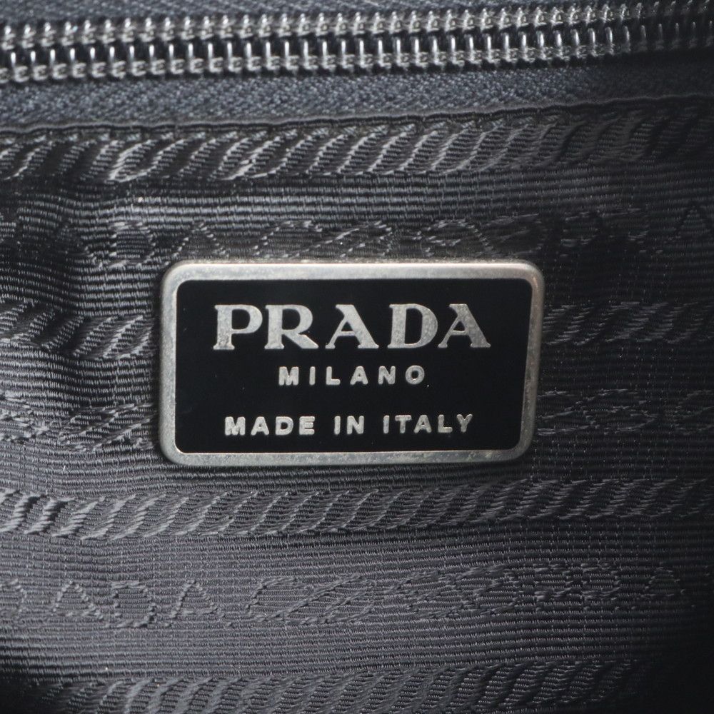 Prada Tessuto Nylon Triangle Logo Leather Backpack