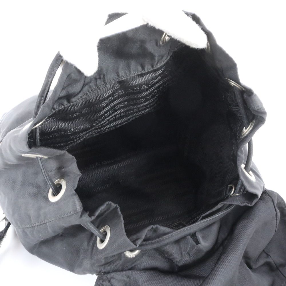 Prada Tessuto Nylon Triangle Logo Leather Backpack