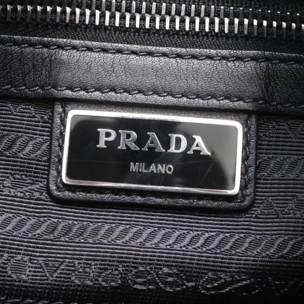 Prada Triangle Logo Leather 2-Way Business Bag Crossbody Shoulder Ree