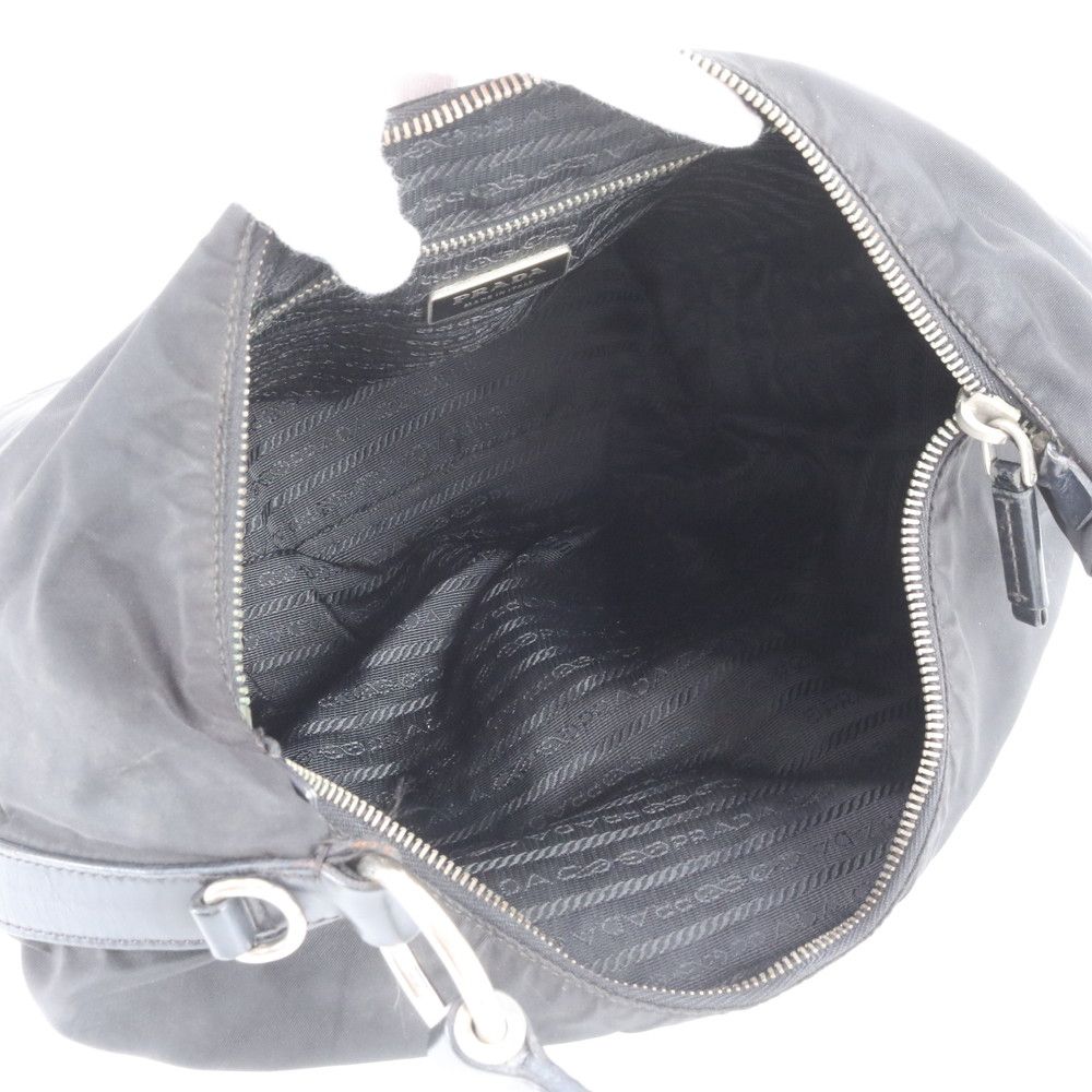 Prada Tessuto Nylon Leather Shoulder Bag Tote Black Hand Rbe