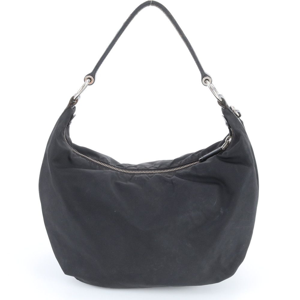 Prada Tessuto Nylon Leather Shoulder Bag Tote Black Hand Rbe